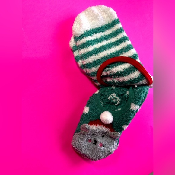 NEW WOMEN HOLIDAY TIME 4 PAIR BALLERINA SOCKS GREEN/WHT/GREY ( 4-10) - Picture 2 of 6